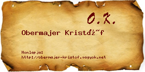 Obermajer Kristóf névjegykártya